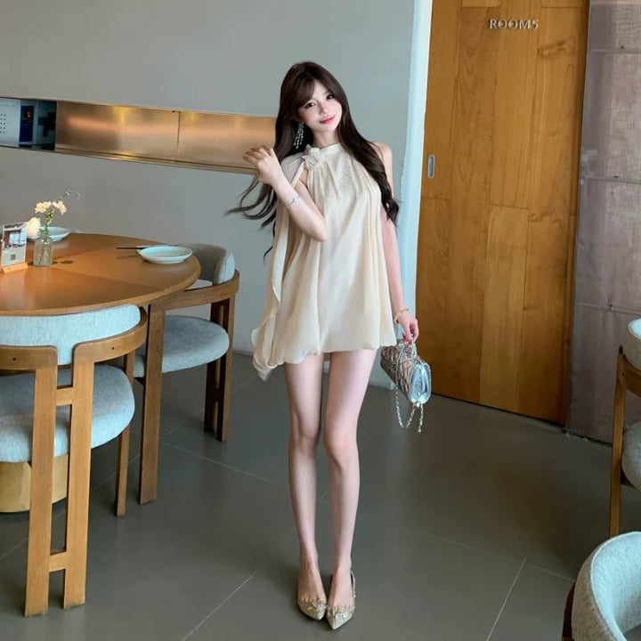 【dress】ケープデザインミニワンピース Q8522