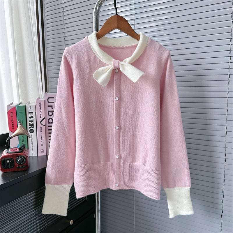 【tops】リボン付きニットセーター　M26656