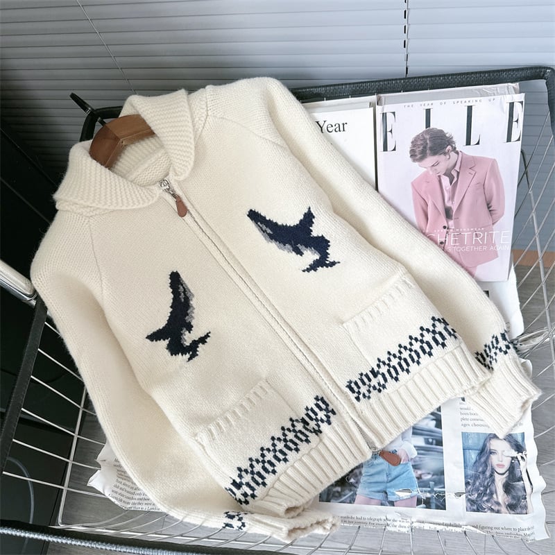 【outer】ジャカードニットカーデ　M26397