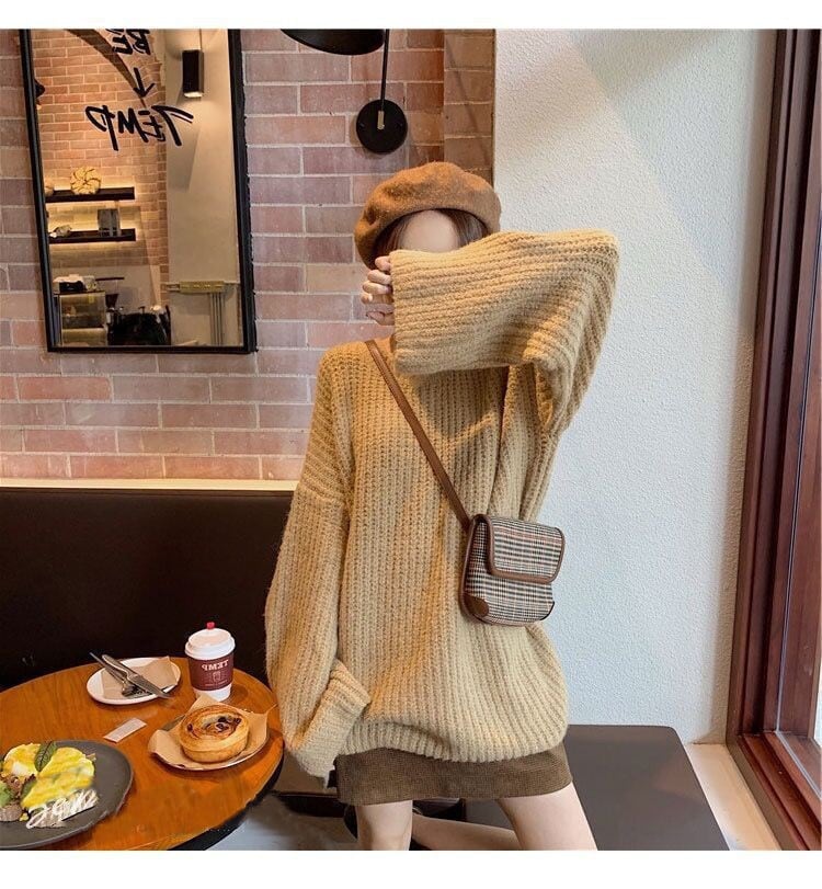 【tops】クルーネックニットセーター　M18398