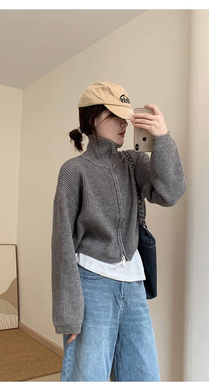 【outer】ファスナーニットカーデ　M28916