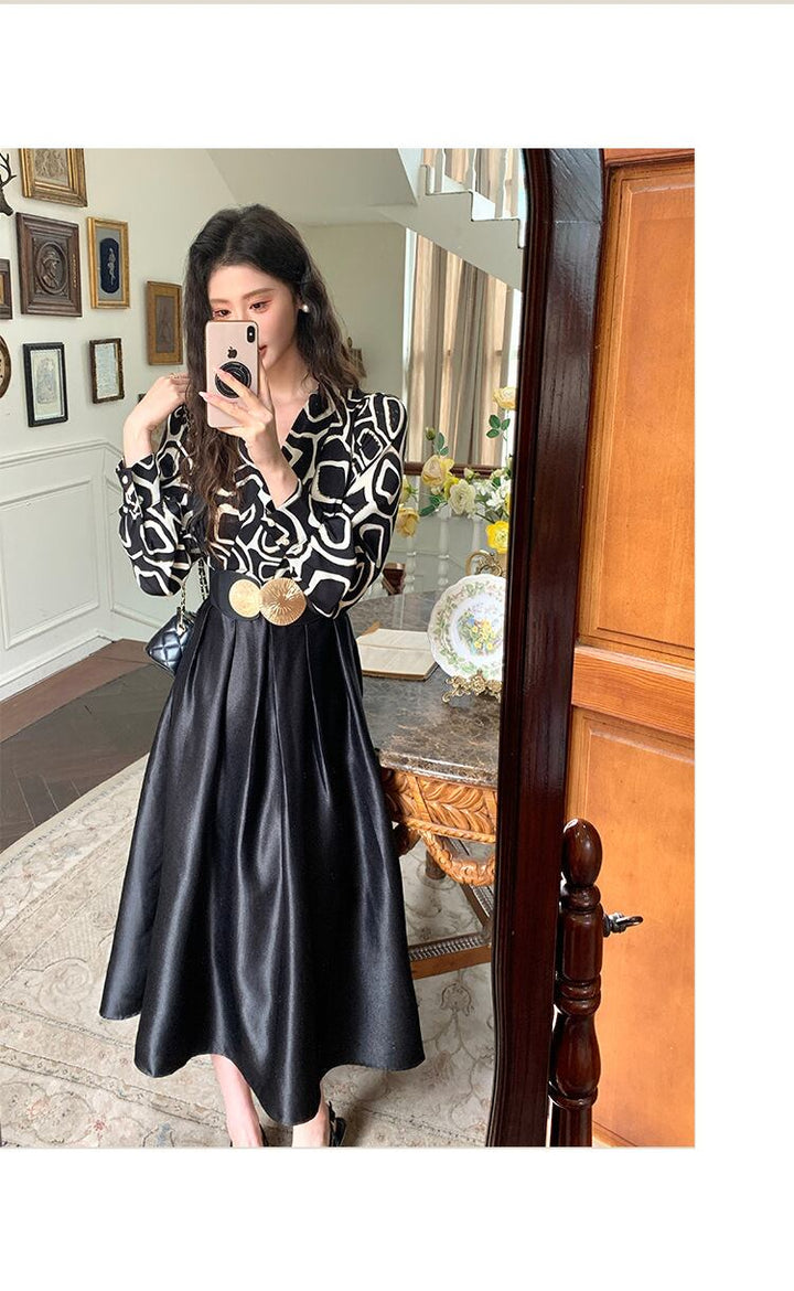 【dress】OL、通勤切り替えシャツワンピース　M29614