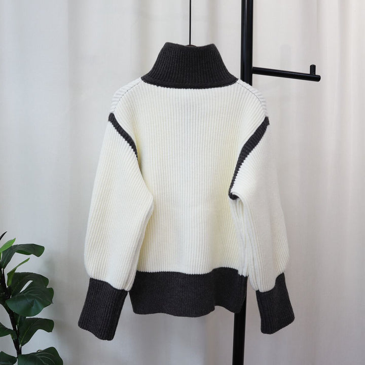 【outer】配色ニットカーデ　M18613