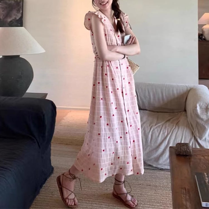 【dress】存在感 スウィートVネックデートワンピース　M16925
