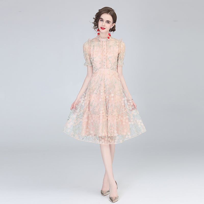 【dress】知的で品の良い♡エレガントレースワンピース　M17444