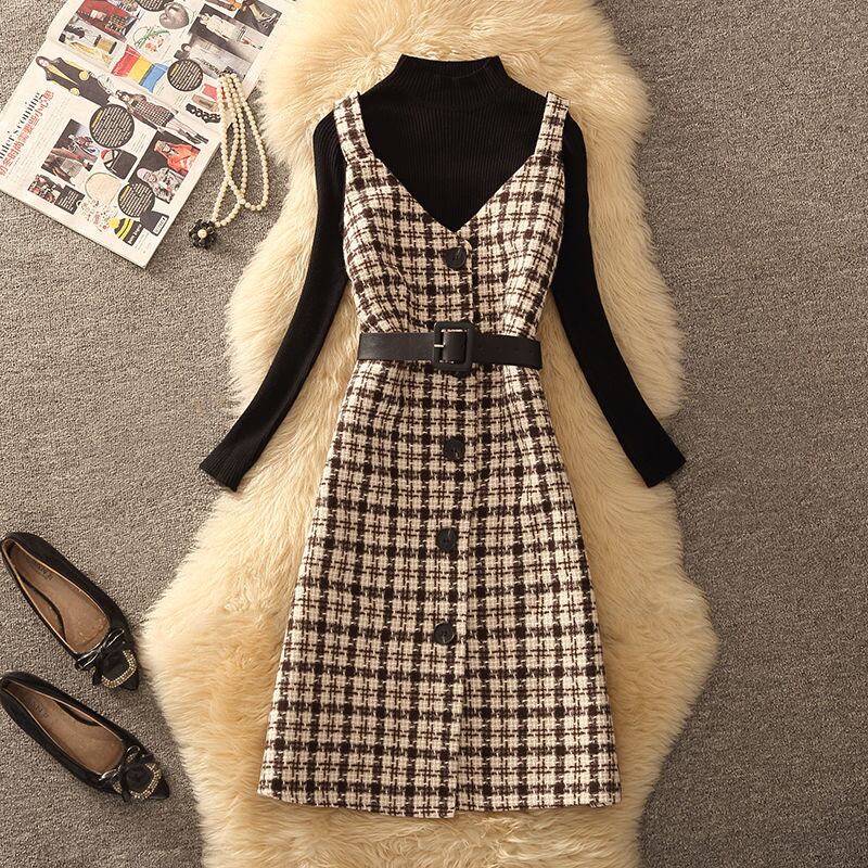 【dress】チェック柄キャミワンピース　N2262