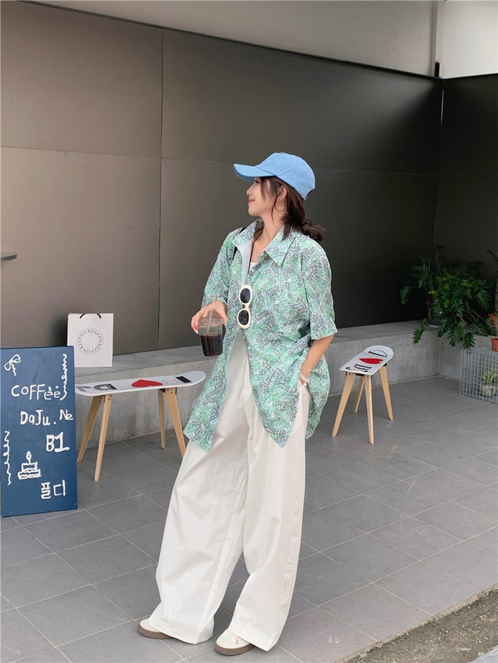 【tops】花柄シャツトップス　M25174