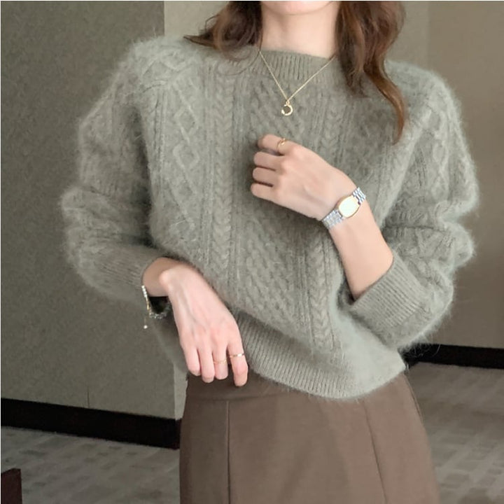 【tops】クルーネックニットセーター　M18167