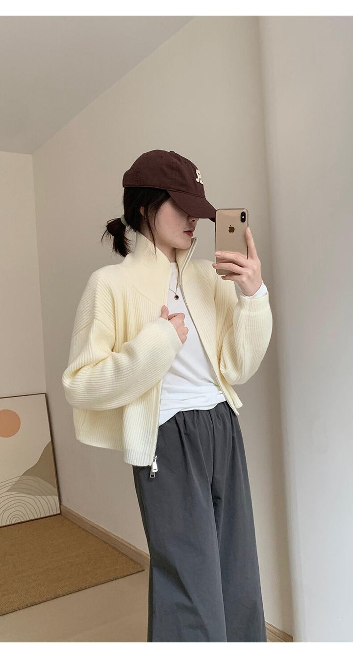 【outer】ファスナーニットカーデ　M28916