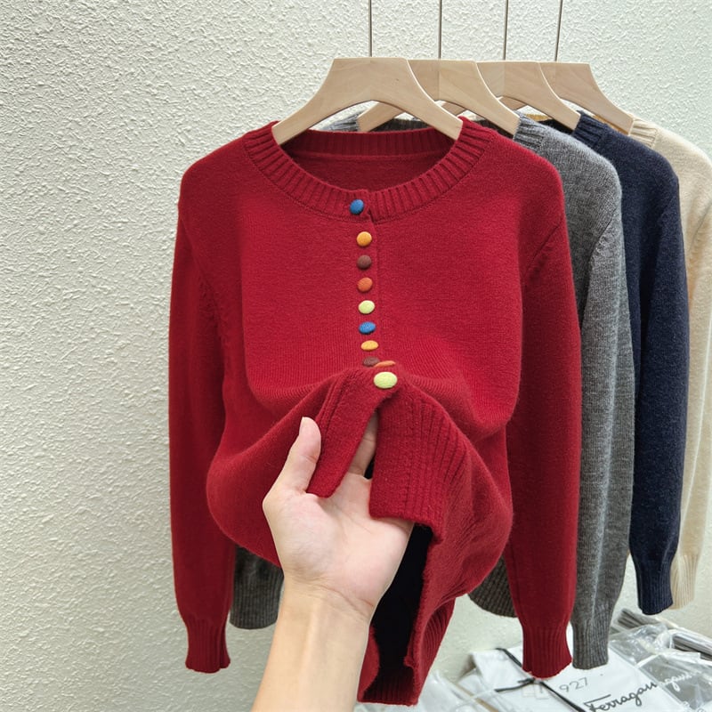 【outer】ボーダー柄デザインニットカーデ　M26814