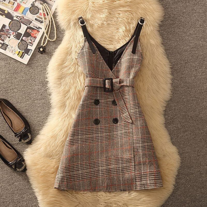 【dress】チェック柄キャミワンピース　N2256