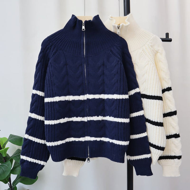 【outer】ファスナーニットカーデ　M26994