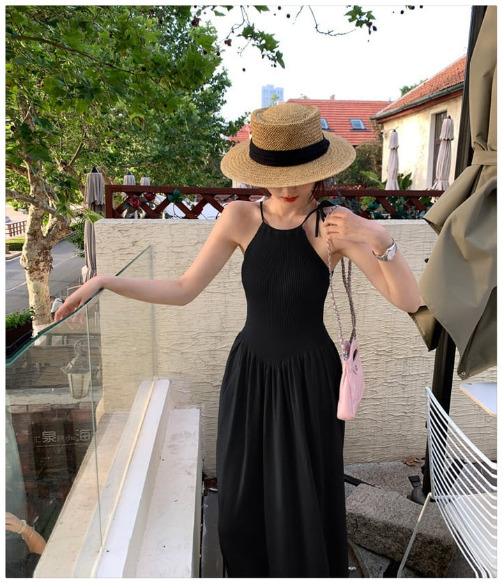 【dress】ニット切り替えワンピース
