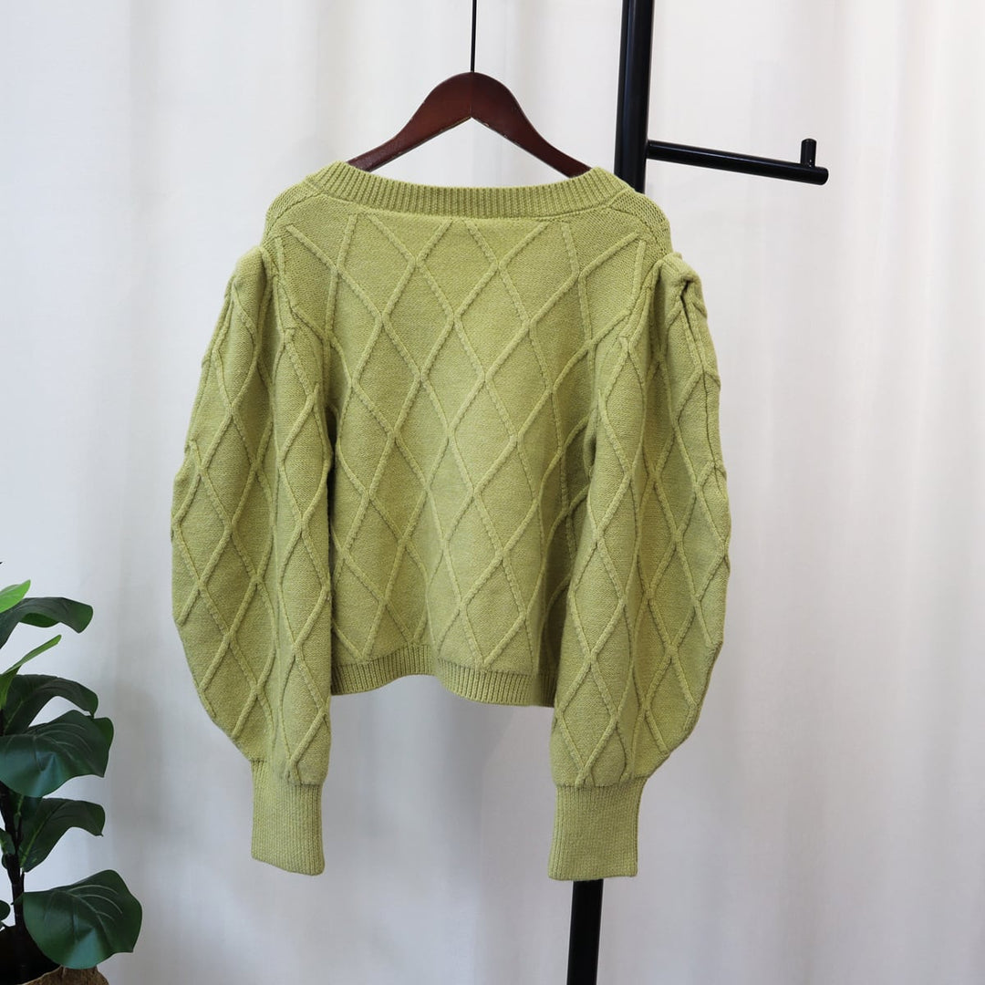【outer】ボタンデザインニットカーデ　M18178