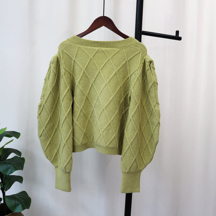 【outer】ボタンデザインニットカーデ　M18178