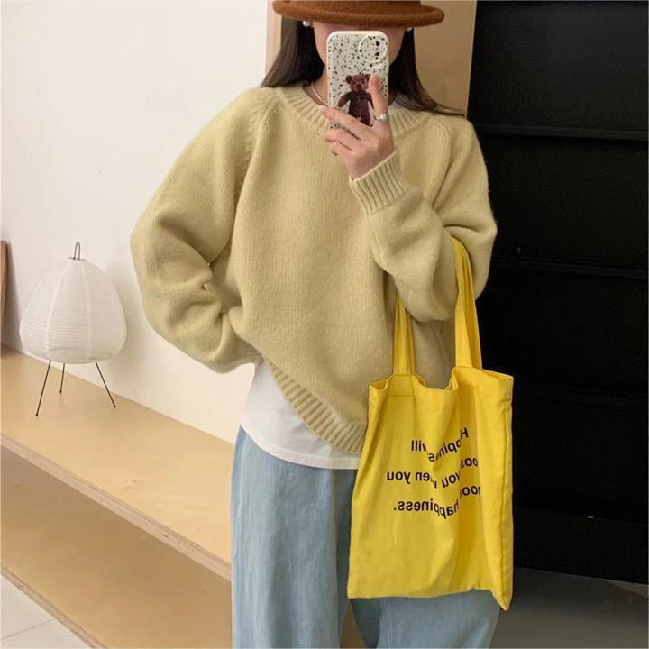 【tops】無地ニットセーター　M27252