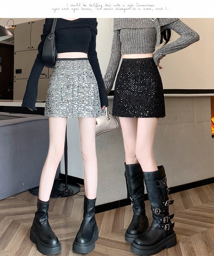 【bottoms】スパンコールスカート　M26148