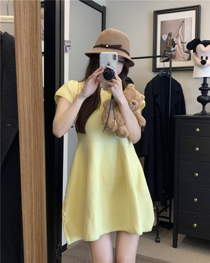 【dress】ポロネック立体感ミニワンピース　N2667
