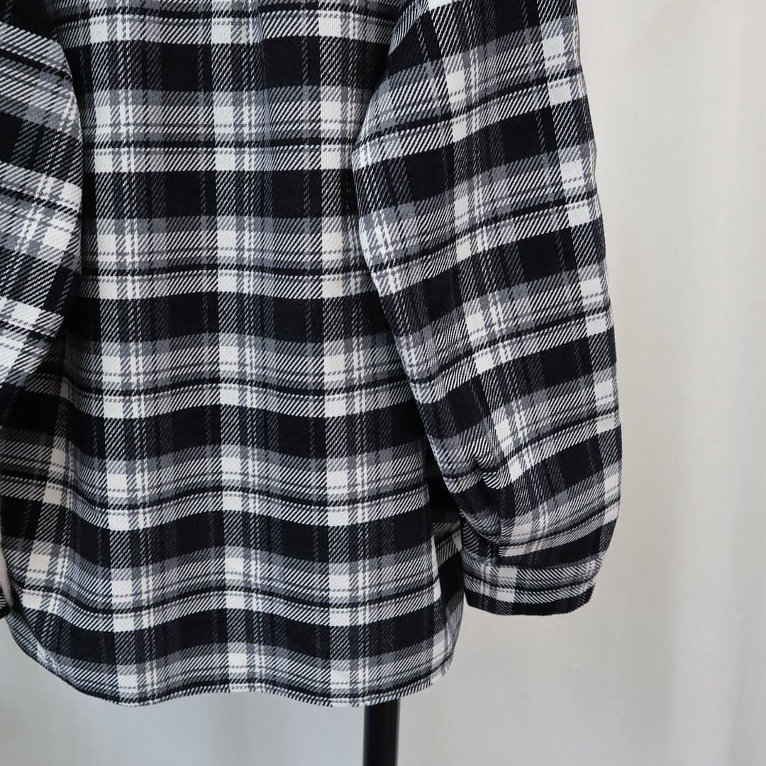 【outer】チェック柄ドッキングニットカーデ　M18259