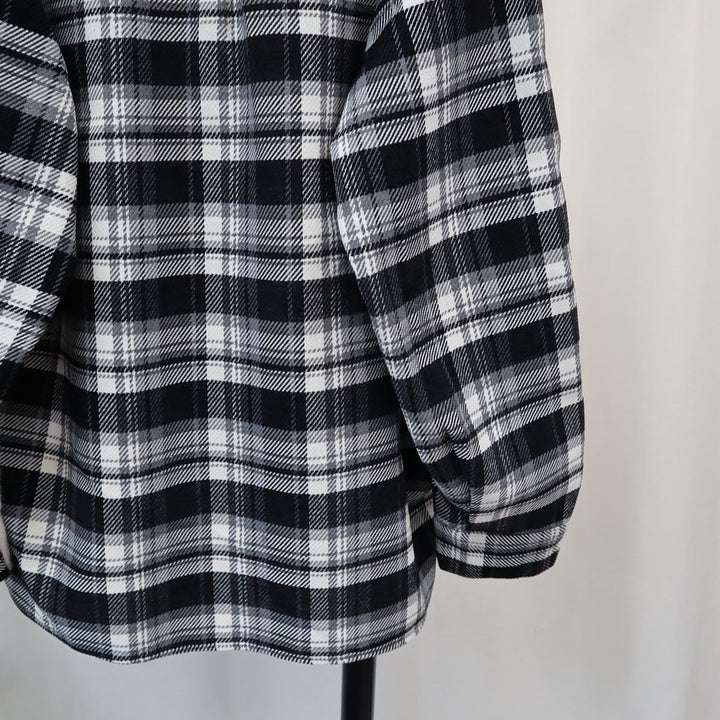 【outer】チェック柄ドッキングニットカーデ　M18259