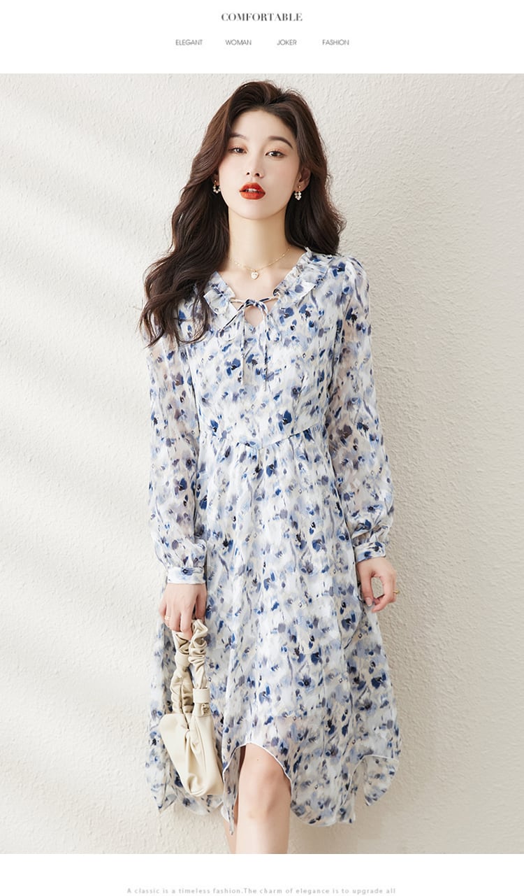 【dress】人気を独占中 エレガントプリントワンピース　M17385
