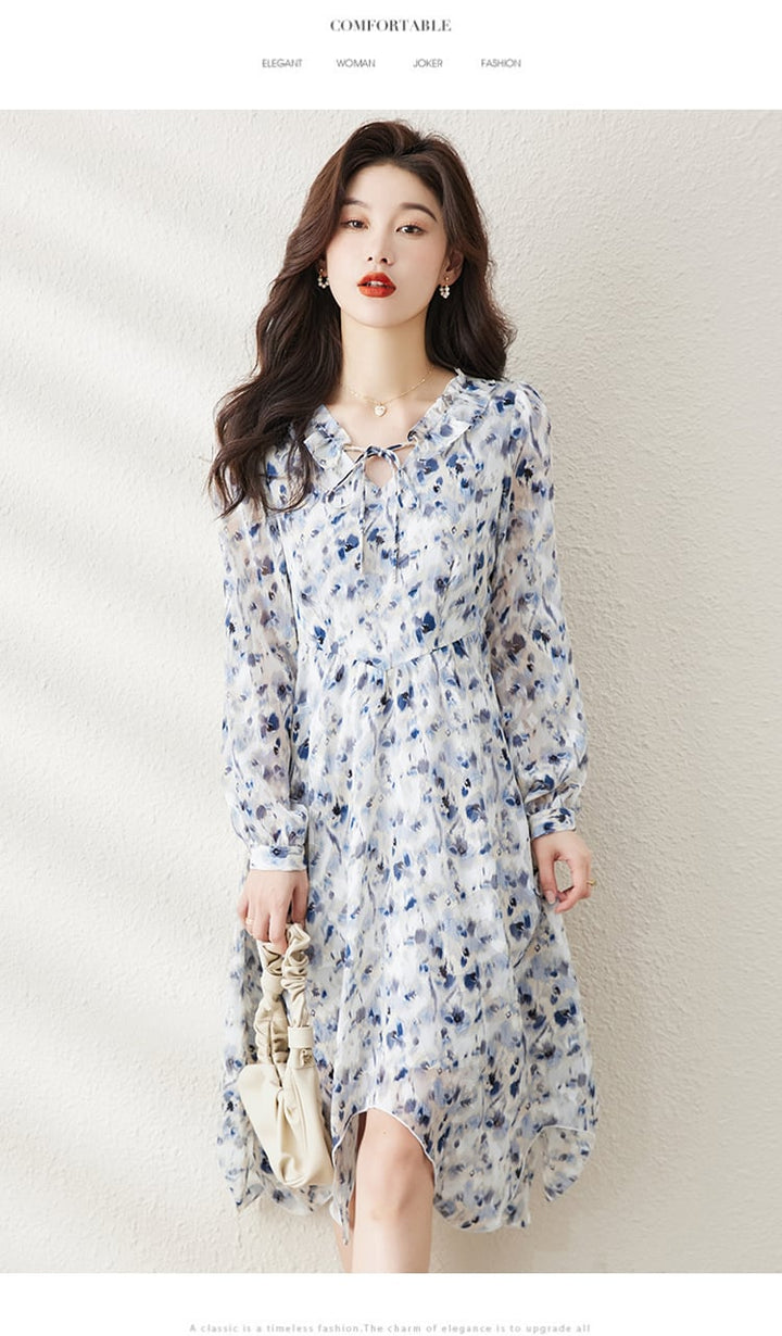 【dress】人気を独占中 エレガントプリントワンピース　M17385