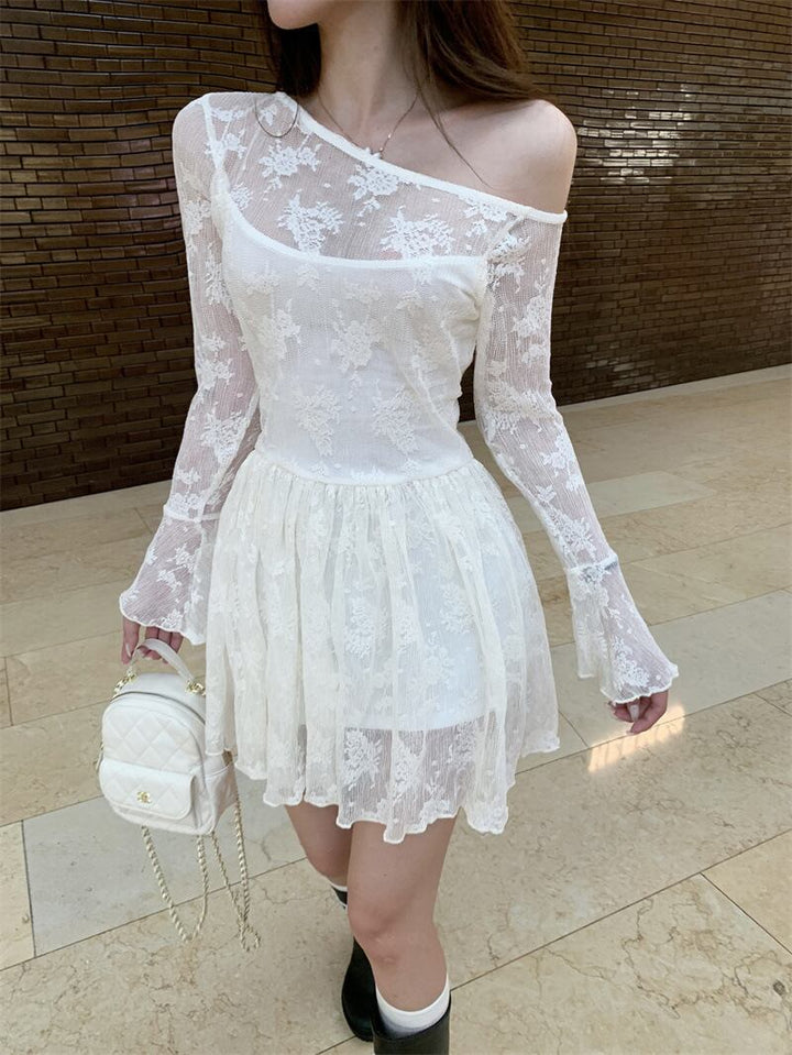【dress】レース切り替えワンピース　M29873