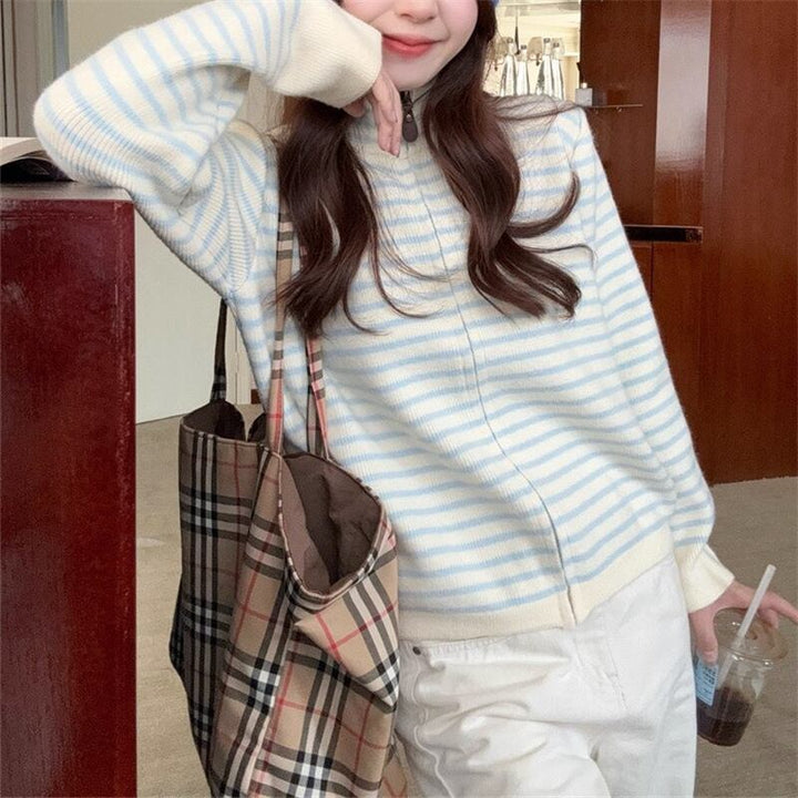【outer】ハイネックニットカーディガン Q7068