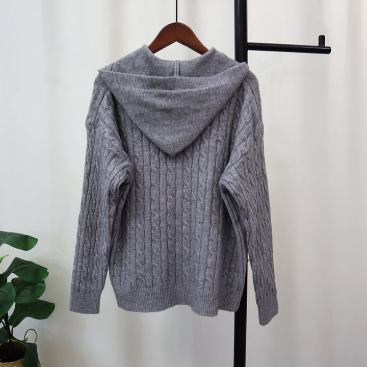 【tops】フード付きニットセーター　M27396