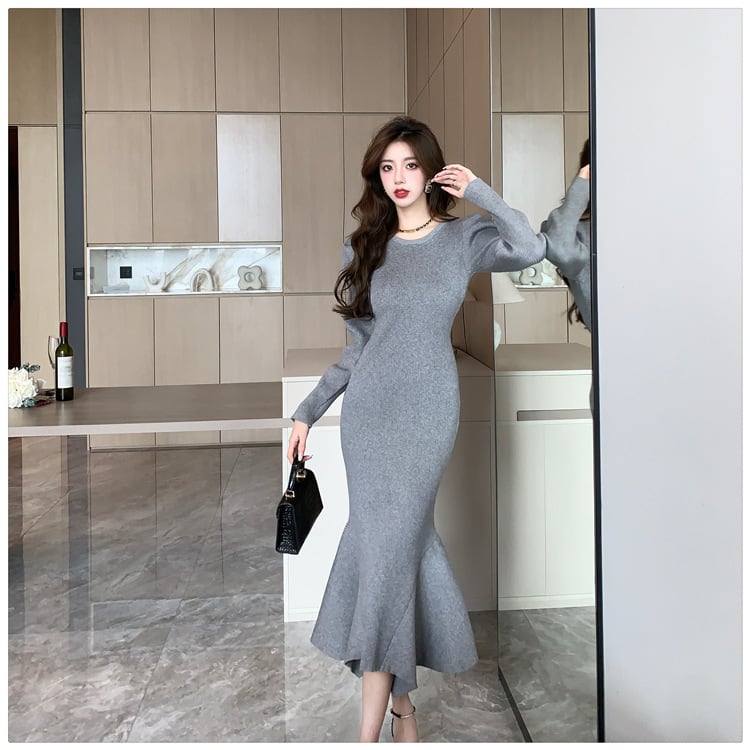 【dress】マーメイドニットワンピース　M18201