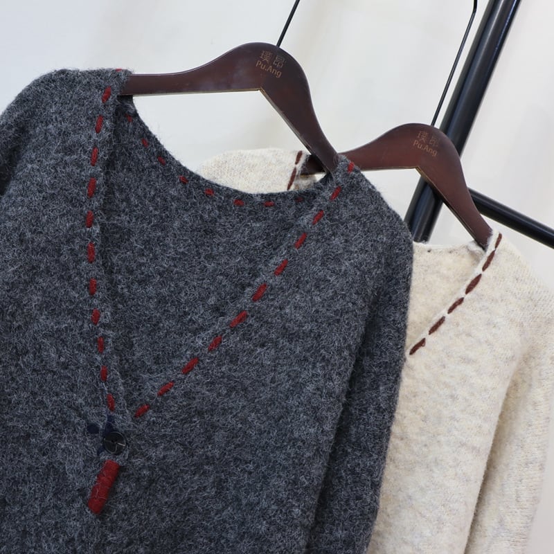 【outer】Vネックニットカーデ　M25377