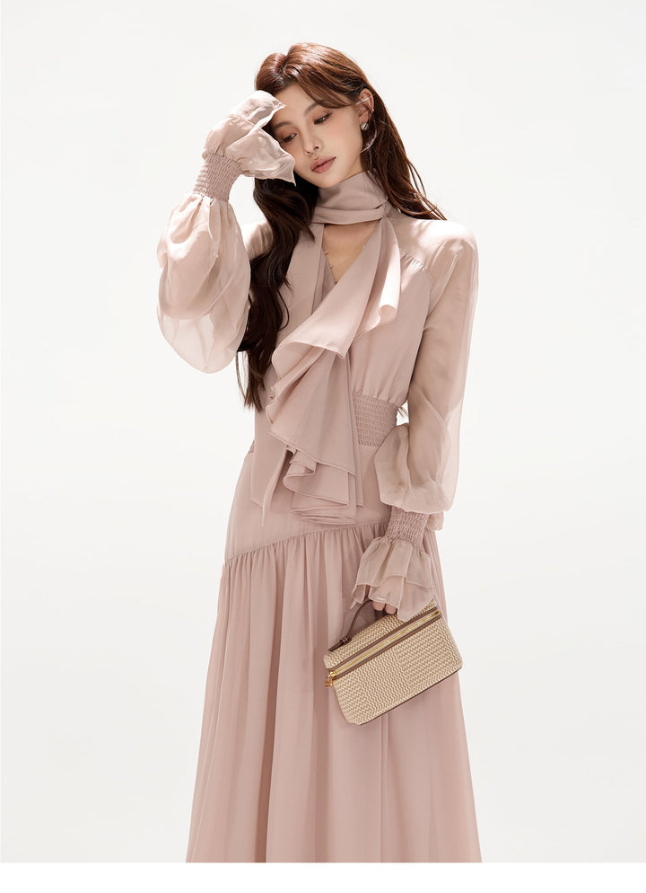 【dress】ボウタイロングワンピース　N3492