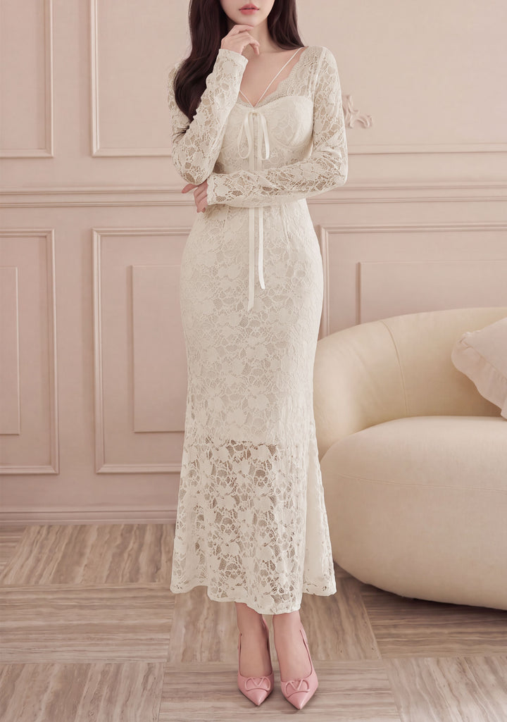 【dress】レースマーメイドワンピース   N3847