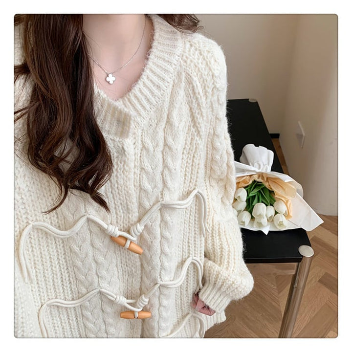 【outer】クルーネックニットカーデ　M18387