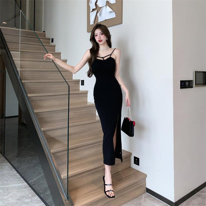 【dress】細身効果抜群♪スリットキャミソールワンピース　M17184