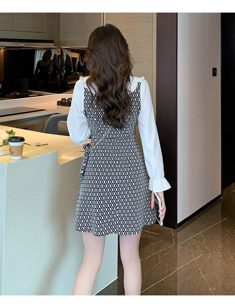 【dress】気質満点大人可愛い切り替えデートワンピース　M17405