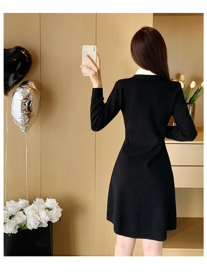 【dress】Vネックニットワンピース　M28423