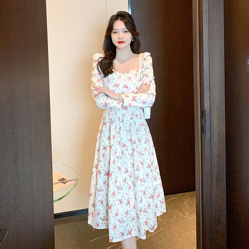 【dress】人気を独占中 スウィート花柄ワンピース着瘦せ　M17258
