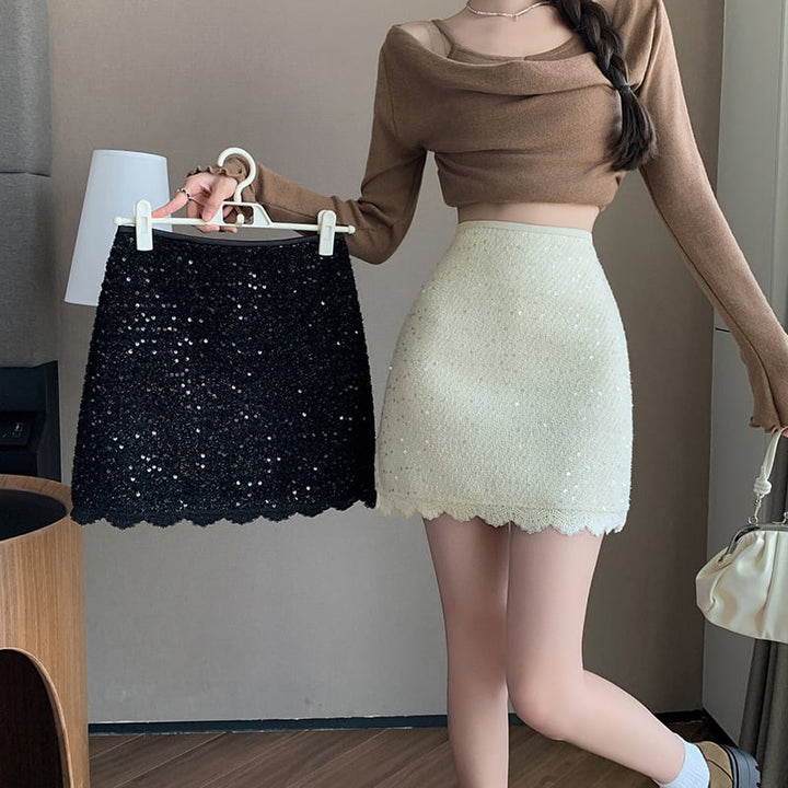 【bottoms】スパンコールスカート　M27868
