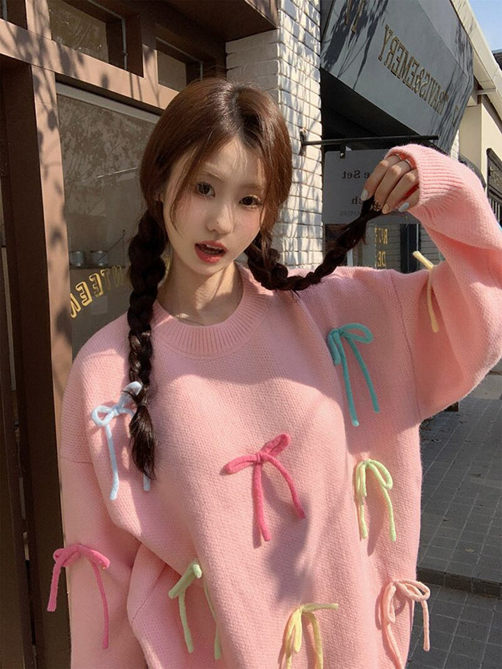 【tops】クルーネックニットセーター　M19182