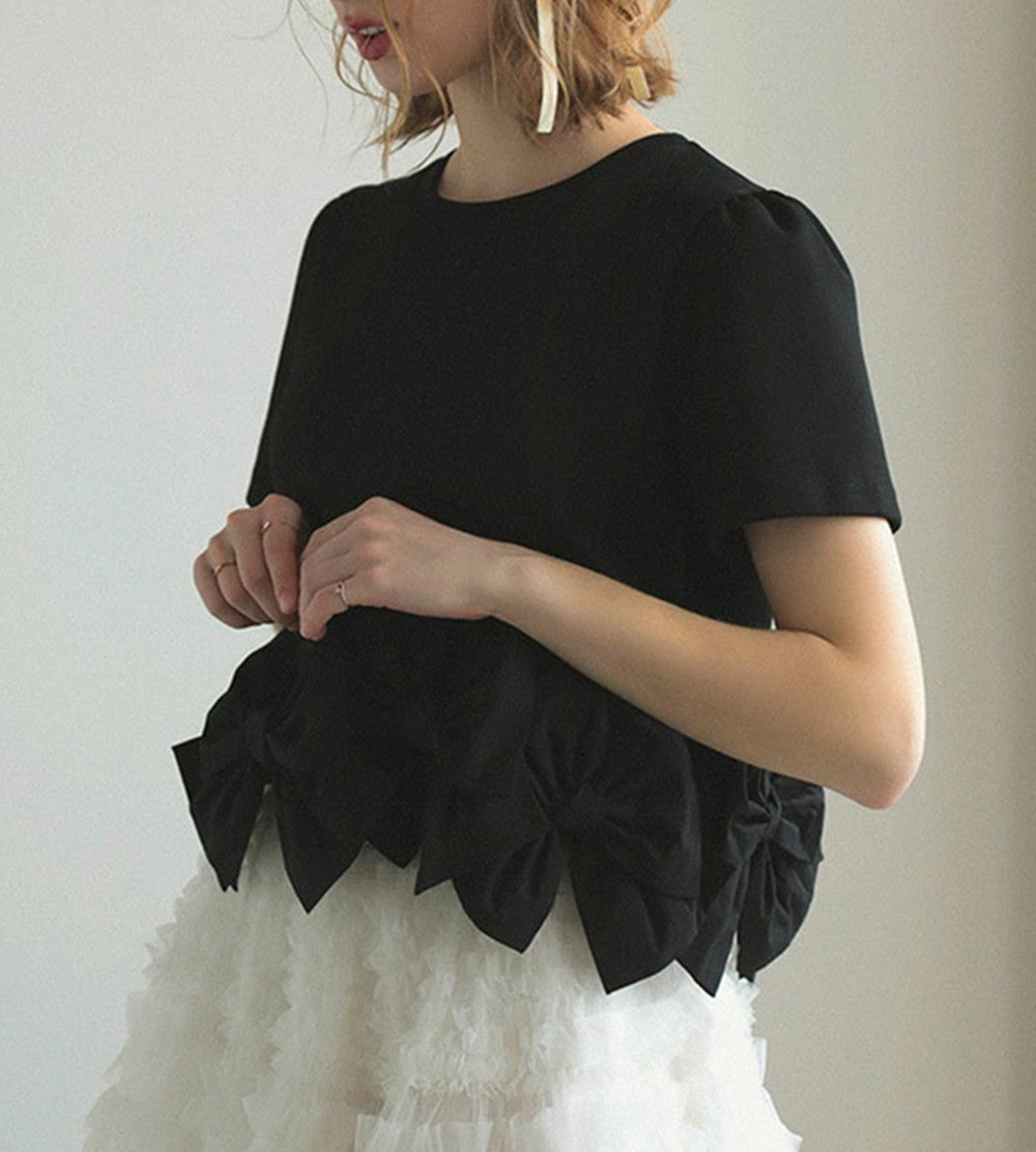 【tops】リボンフリルトップス   N3634